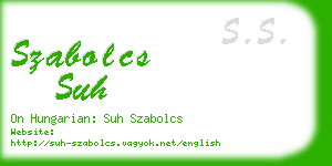 szabolcs suh business card